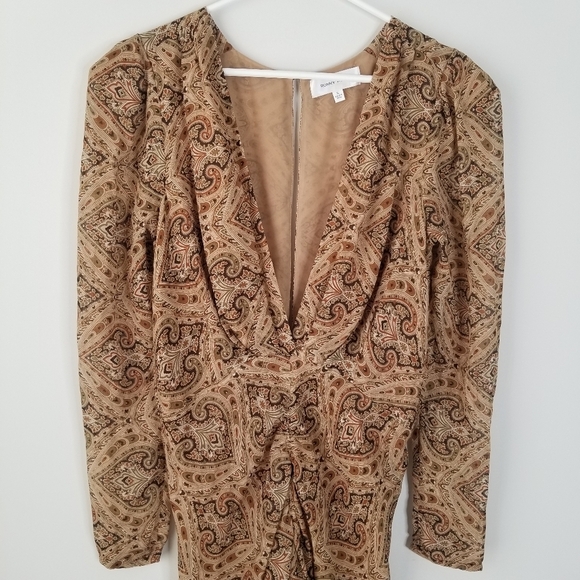 Ronny Kobo Astrid Paisley Ruched Silk Midi Cocktail Dress Size XL Multicolored - Picture 4 of 16